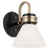 Wandleuchten|Küchenlampen*Elstead Badezimmerleuchte LED G9 IP44 H: 24 cm Metall Glas