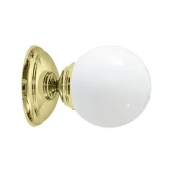 Wandleuchten|Badezimmer Lampe*Giovanni Battista Badezimmerleuchte Wand Ø 12 cm Kugelschirm Glas Messing E14