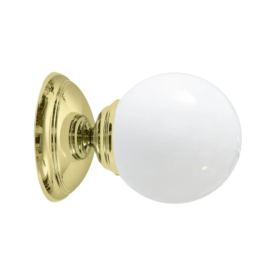 Wandleuchten|Badezimmer Lampe*Giovanni Battista Badezimmerleuchte Wand Ø 12 cm Kugelschirm Glas Messing E14