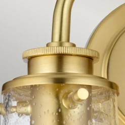 Flurlampen|Küchenlampen*Elstead Badezimmerleuchte Wand B: 37,4 cm IP44 Metall Glas in Messing