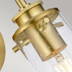 Flurlampen|Küchenlampen*Elstead Badezimmerleuchte Wand B: 37,4 cm IP44 Metall Glas in Messing