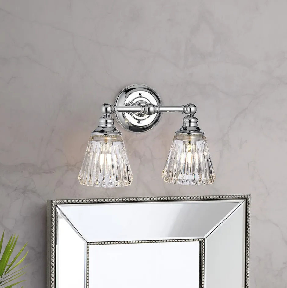 Elstead Badezimmerleuchte Wand LED G9 IP44 B: 35,2 cm Metall Glas< Wandleuchten|Badezimmer Lampe