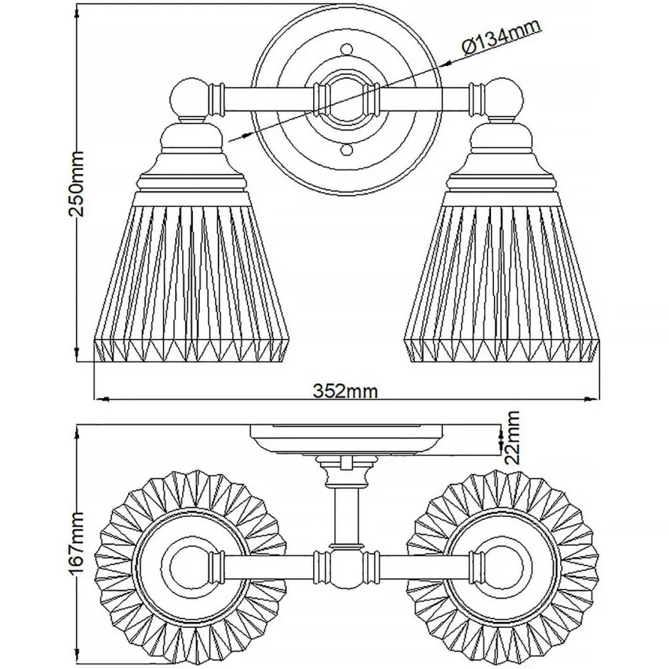 Elstead Badezimmerleuchte Wand LED G9 IP44 B: 35,2 cm Metall Glas< Wandleuchten|Badezimmer Lampe