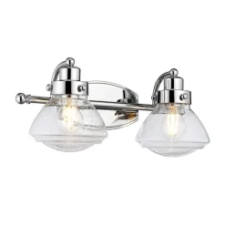 Elstead Badezimmerleuchte Wand Metall Glas 44,9 cm breit IP44 E27< Flurlampen|Metall Lampen