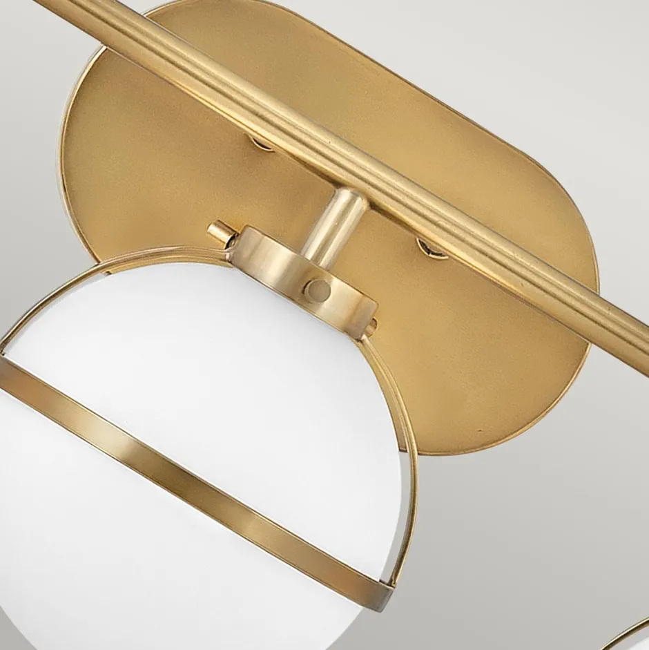 Wandleuchten|Badezimmer Lampe*Elstead Badlampe Glas Metall E14 IP44 B: 60,6 cm Messing Antik Weiß