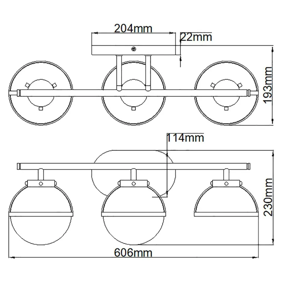 Wandleuchten|Badezimmer Lampe*Elstead Badlampe Glas Metall E14 IP44 B: 60,6 cm Messing Antik Weiß