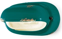 Glaslampen|Keramiklampen*Ferroluce Badlampe Keramik Glas B: 24 cm Petrol Shabby Antik E27