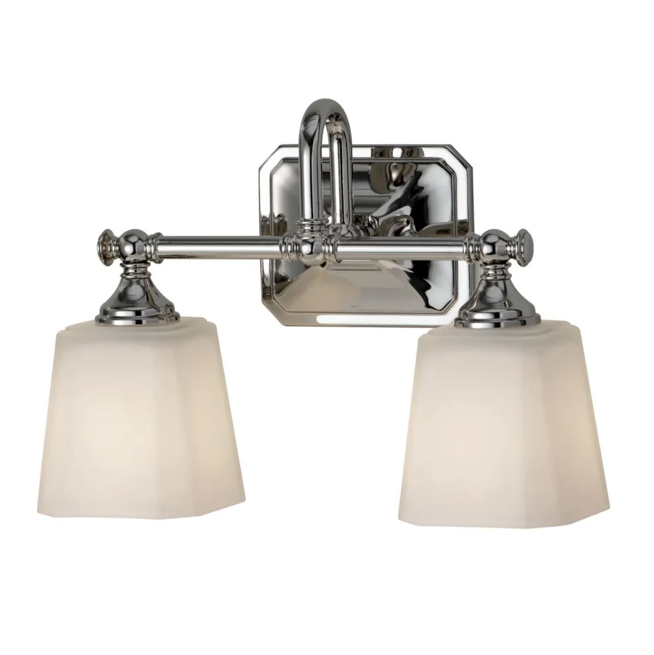 Elstead Badlampe LED Chrom Weiß blendarm Jugendstil IP44< Wandleuchten|Designerlampen