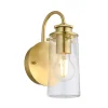 Wandleuchten|Badezimmer Lampe*Elstead Badlampe Metall Glas E27 IP44 24,4 cm hoch SAIDA
