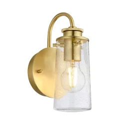 Wandleuchten|Badezimmer Lampe*Elstead Badlampe Metall Glas E27 IP44 24,4 cm hoch SAIDA