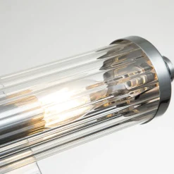 Elstead Badlampe Wand Glas Metall E14 IP44 B: 40,7 cm Chrom poliert< Wandleuchten|Badezimmer Lampe