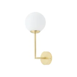 Nowodvorski Badlampe Wand IP44 in Messing Weiß G9 Kugelschirm< Wohnzimmerlampen|Glaslampen