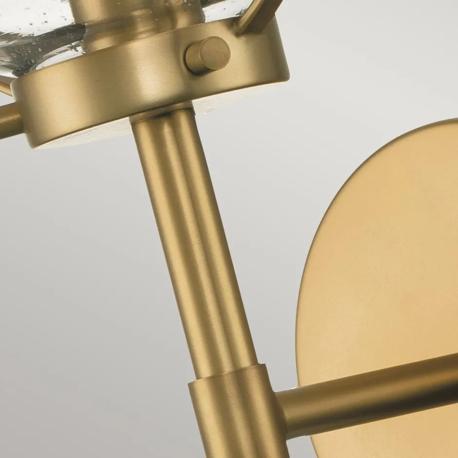 Wandleuchten|Badezimmer Lampe*Elstead Badlampe Wand Metall Glas IP44 H: 40,3 cm in Messing Antik