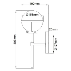 Wandleuchten|Badezimmer Lampe*Elstead Badlampe Wand Metall Glas IP44 H: 40,3 cm in Messing Antik