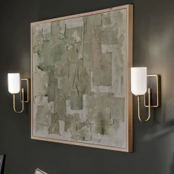 Elstead Badlampe Wand Metall Glas 33,8 cm hoch IP44 G9 LED 3000 K< Wandleuchten|Metall Lampen