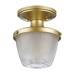 Elstead Badleuchte Decke IP44 in Messing Klar klein Metall Glas< Deckenleuchten|Badezimmer Lampe