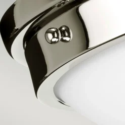 Elstead Badleuchte Decke rund 32 cm in Nickel Weiß blendarm< Deckenleuchten|Flurlampen