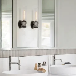 Elstead Badleuchte Metall Glas E27 IP44 H: 34,6 cm Modern GRETA< Wandleuchten|Flurlampen