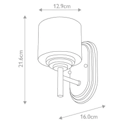 Wandleuchten|Badezimmer Lampe*Elstead Badleuchte Metall Glas IP44 H: 21,6 cm 3000 K LED G9 AVORIO