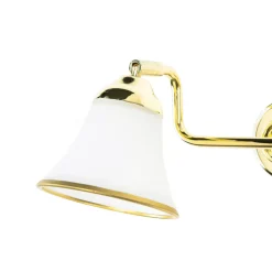 Glaslampen|Jugendstil Lampen*Easylight Badleuchte mit Schalter in Gold Jugendstil GRANDO