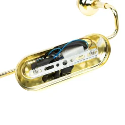 Glaslampen|Jugendstil Lampen*Easylight Badleuchte mit Schalter in Gold Jugendstil GRANDO