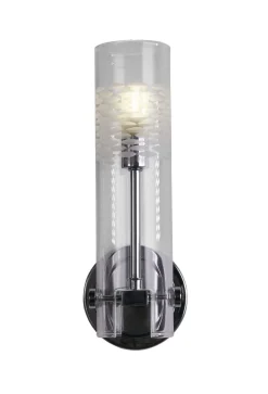 Wandleuchten|Wohnzimmerlampen*Searchlight Badleuchte Wand IP44 H: 28,5 cm Chrom Klar G9