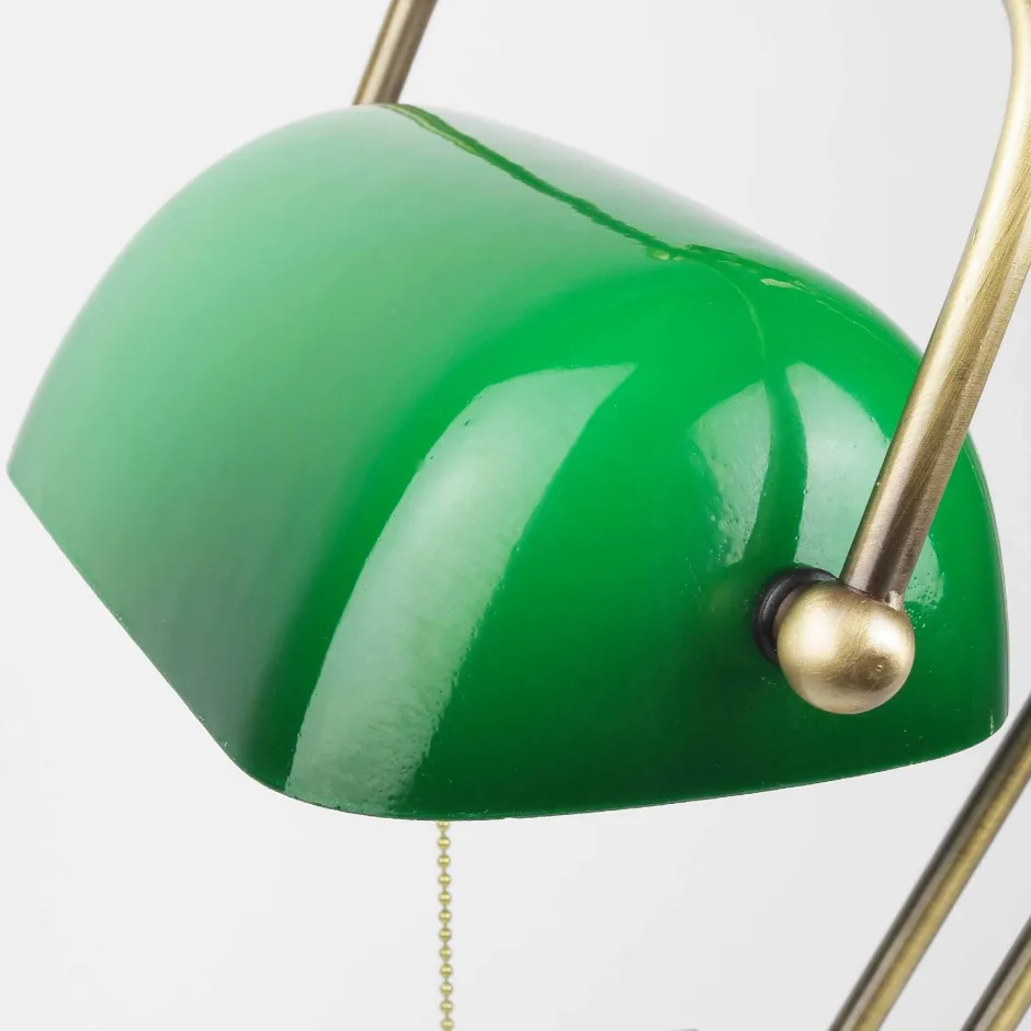 Schreibtischlampen|Glaslampen*Giovanni Battista Banker Tischlampe aus Echt-Messing in Bronze