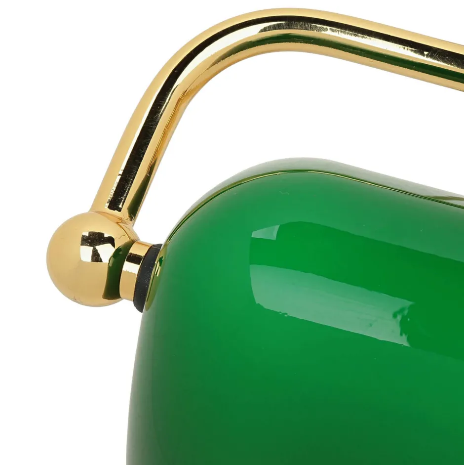 Schreibtischlampen|Glaslampen*Giovanni Battista Banker Tischlampe Gold 24K aus Echt-Messing