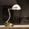 Schreibtischlampen|Glaslampen*Giovanni Battista Bankerlampe Bronze aus Messing mit Schirm Weiß