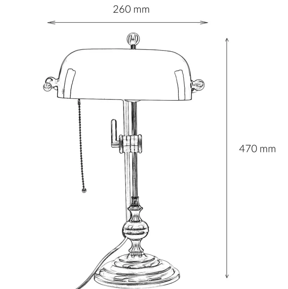 Giovanni Battista Bankerlampe Glas Messing massiv 47 cm< Bürolampen|Lampen Aus Aller Welt