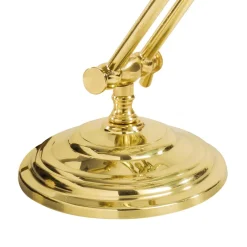 Giovanni Battista Bankerlampe Grün H: 35 cm verstellbar Echt-Messing Glas E14< Tischlampen|Bürolampen