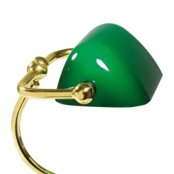 Tischlampen|Bürolampen*Giovanni Battista Bankerlampe Grün Messing massiv Glas 29 cm hoch schwenkbar