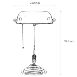 Giovanni Battista Bankerlampe Messing massiv 35,5 cm Zugschalter< Schreibtischlampen|Glaslampen