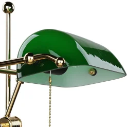 Giovanni Battista Bankerlampe Vergoldet 24 Karat aus Echt-Messing< Glaslampen|Metall Lampen