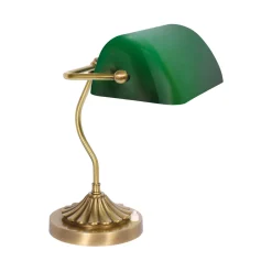 Giovanni Battista Bankerleuchte Gün Bronze H: 30 cm aus Messing Glas E27< Tischlampen|Bürolampen