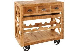 Industrie Lampen|Vintage Lampen*Invicta Interior Barschrank mit Rollen Mangoholz massiv B: 86 cm Industrial