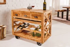 Industrie Lampen|Vintage Lampen*Invicta Interior Barschrank mit Rollen Mangoholz massiv B: 86 cm Industrial