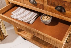 Industrie Lampen|Vintage Lampen*Invicta Interior Barschrank mit Rollen Mangoholz massiv B: 86 cm Industrial