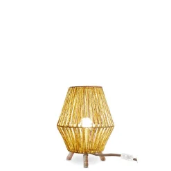 Wohnzimmerlampen|Schlafzimmer Lampen*Newgarden Beistelllampe Dreibein Rattan H: 32,5 cm E27 YILAN