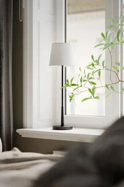 Wohnzimmerlampen|Schlafzimmer Lampen*By Rydéns Beistelllampe Schwarz Weiß 68,5 cm E27 Metall Stoff Modern