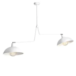 Deckenleuchten|Badezimmer Lampe*ALDEX Bewegliche Deckenlampe Weiß Metall 2-flammig L:113 cm