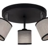 Belis Beweglicher Deckenspot blendarm Stoff Schwarz Beige E14< Flurlampen|Bürolampen