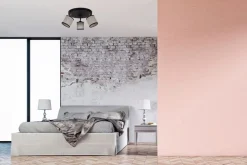 Belis Beweglicher Deckenspot blendarm Stoff Schwarz Beige E14< Flurlampen|Bürolampen