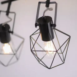 Just Light Beweglicher Deckenspot Holz Metall 110 cm E27 Vintage< Bürolampen|Wohnzimmerlampen