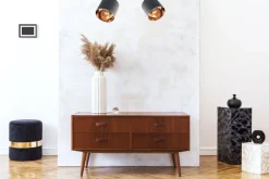 Spots|Flurlampen*Belis Beweglicher Deckenstrahler Stoff E27 70 cm in Grau Gold