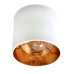 Belis Beweglicher Deckenstrahler Weiß Gold E27 2-flmg Stoff< Spots|Flurlampen