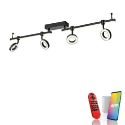 Just Light Beweglicher LED Deckenspot Schwarz RGB 114,5 cm dimmbar< Flurlampen|Bürolampen