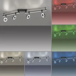 Just Light Beweglicher LED Deckenspot Schwarz RGB 114,5 cm dimmbar< Flurlampen|Bürolampen