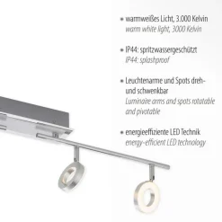 Paul Neuhaus Beweglicher LED Deckenstrahler in Aluminium IP44 94 cm< Flurlampen|Bürolampen