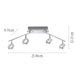 Paul Neuhaus Beweglicher LED Deckenstrahler in Aluminium IP44 94 cm< Flurlampen|Bürolampen